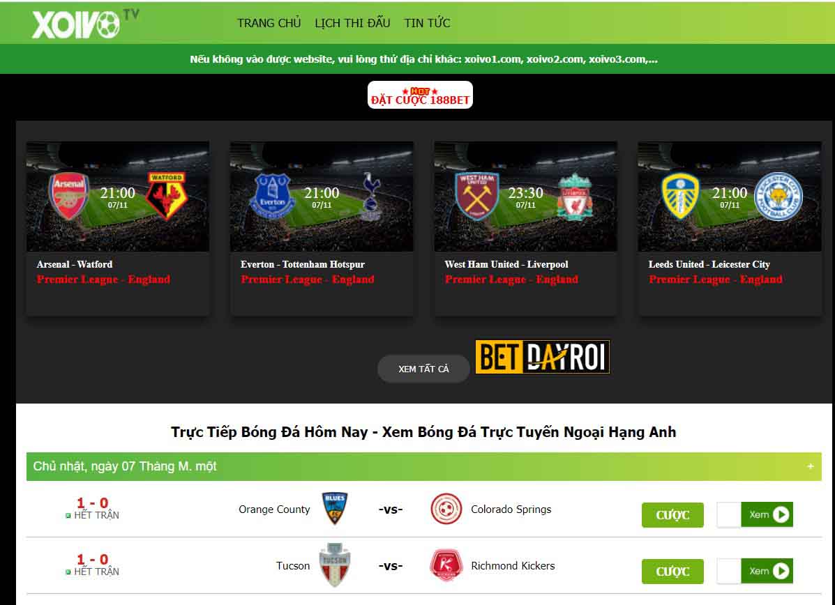Trực tiếp bóng đá Xôi Vò TV - Trang web trực tiếp bóng đá uy tín hàng đầu Việt Nam