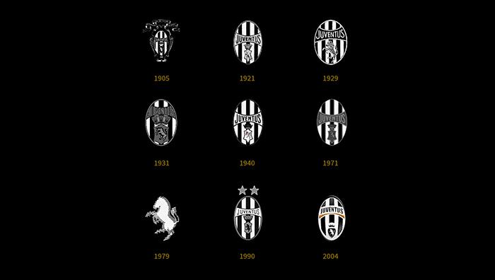 Juventus new logo on various backgrounds