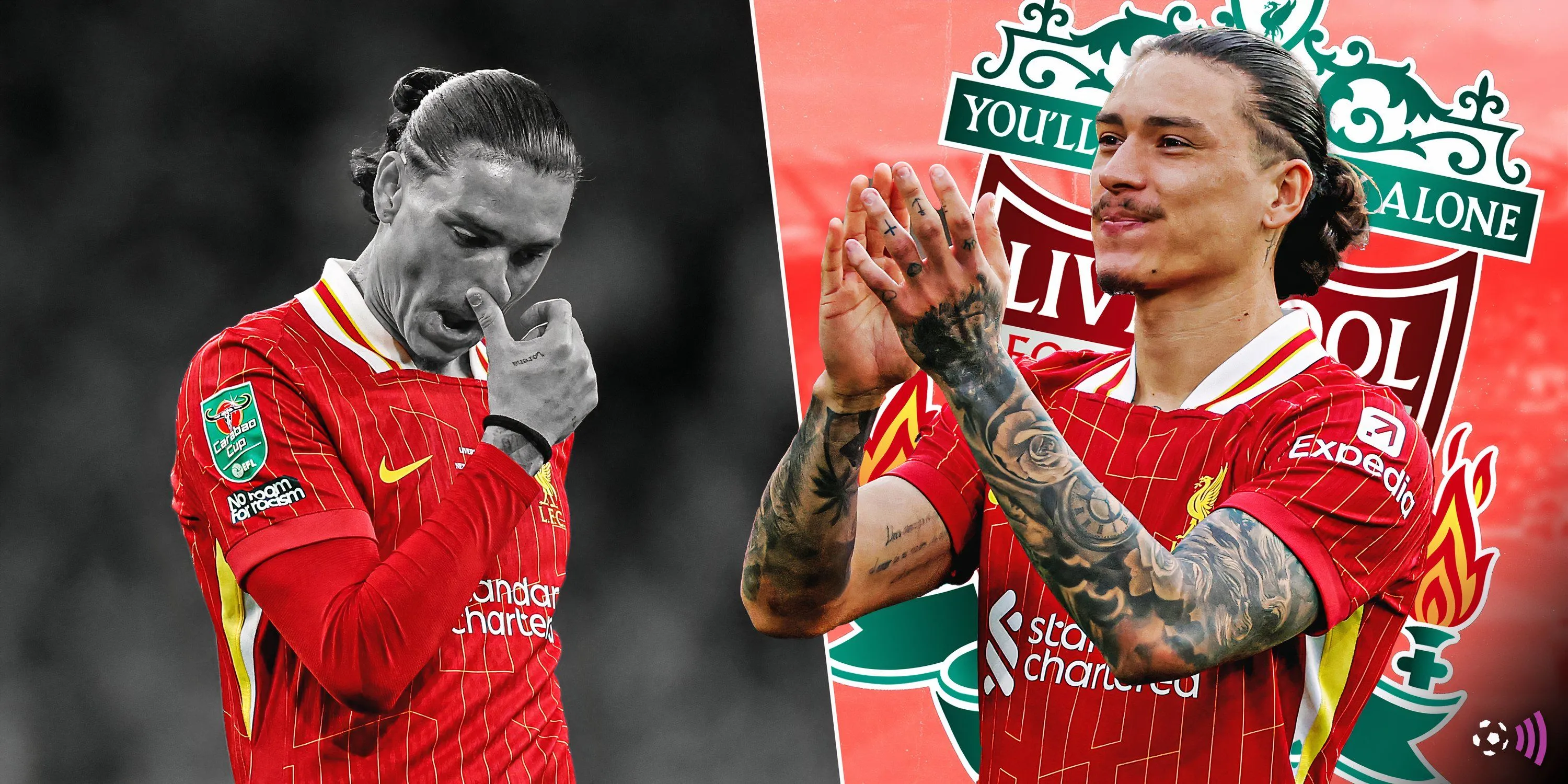 Darwin Nunez thể hiện sự thất vọng trong một trận đấu của Liverpool
