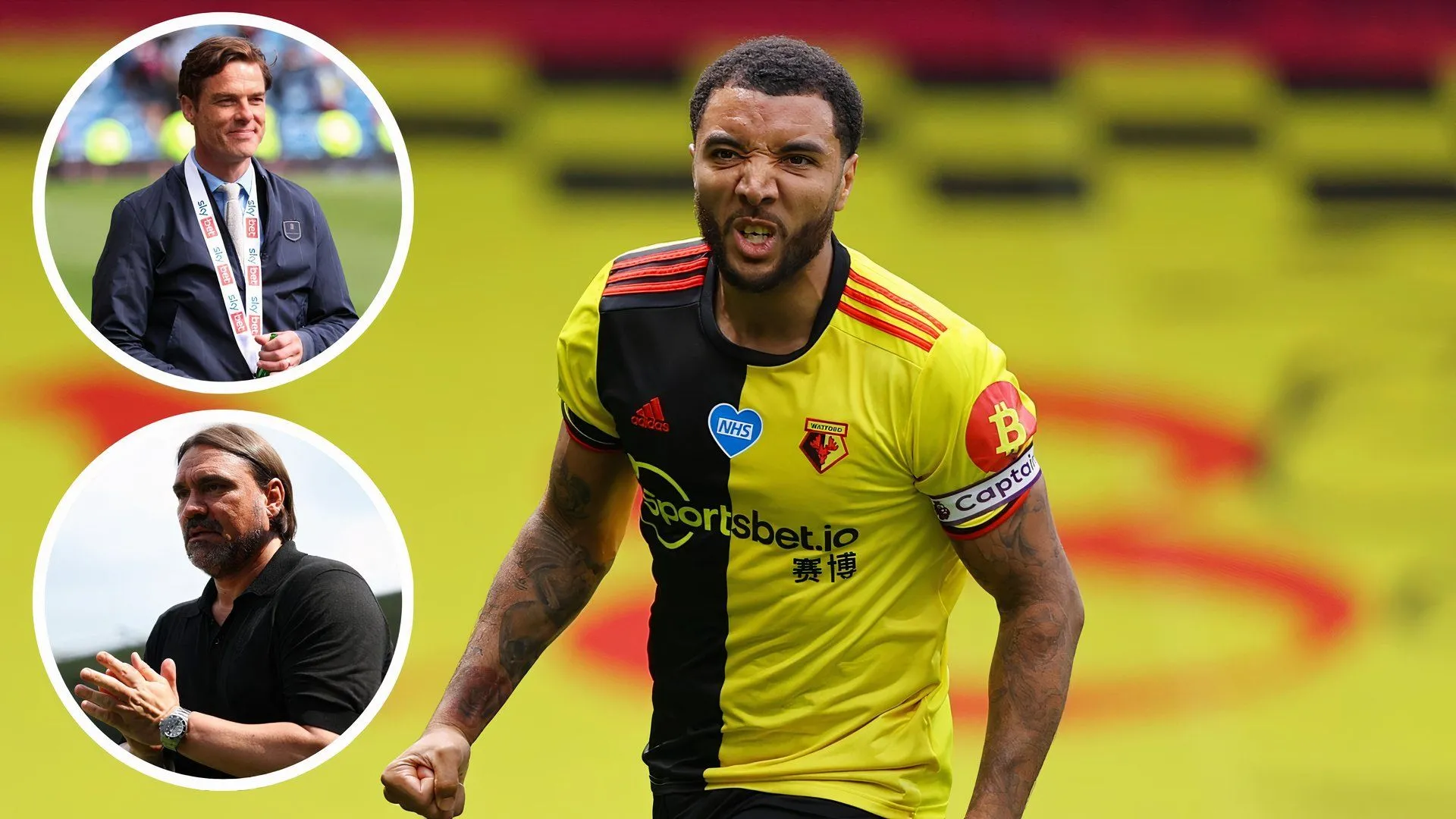 Scott Parker, Daniel Farke và Troy Deeney trong một buổi phỏng vấn