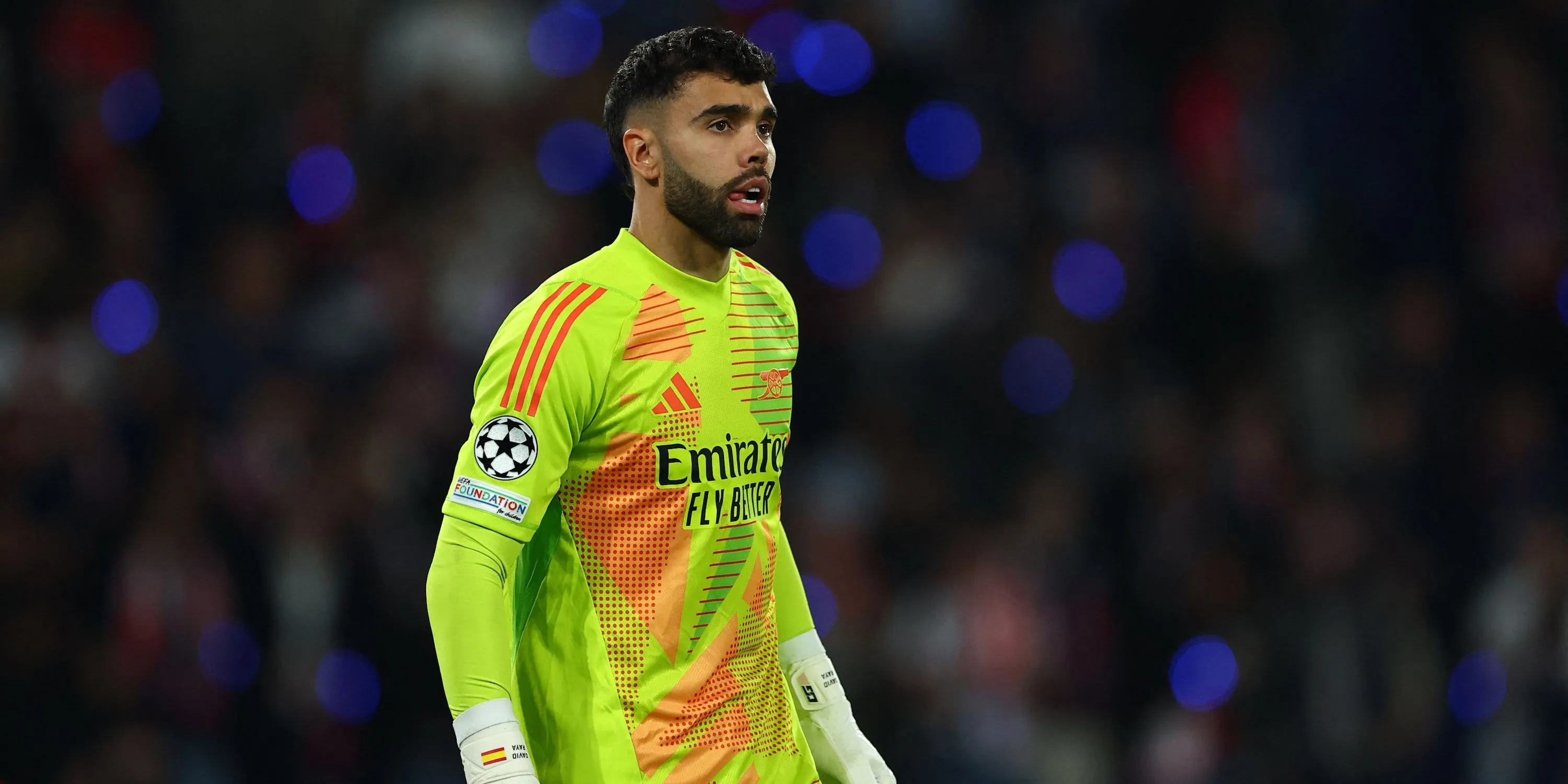 Thủ môn David Raya của Arsenal trong một trận đấu Premier League