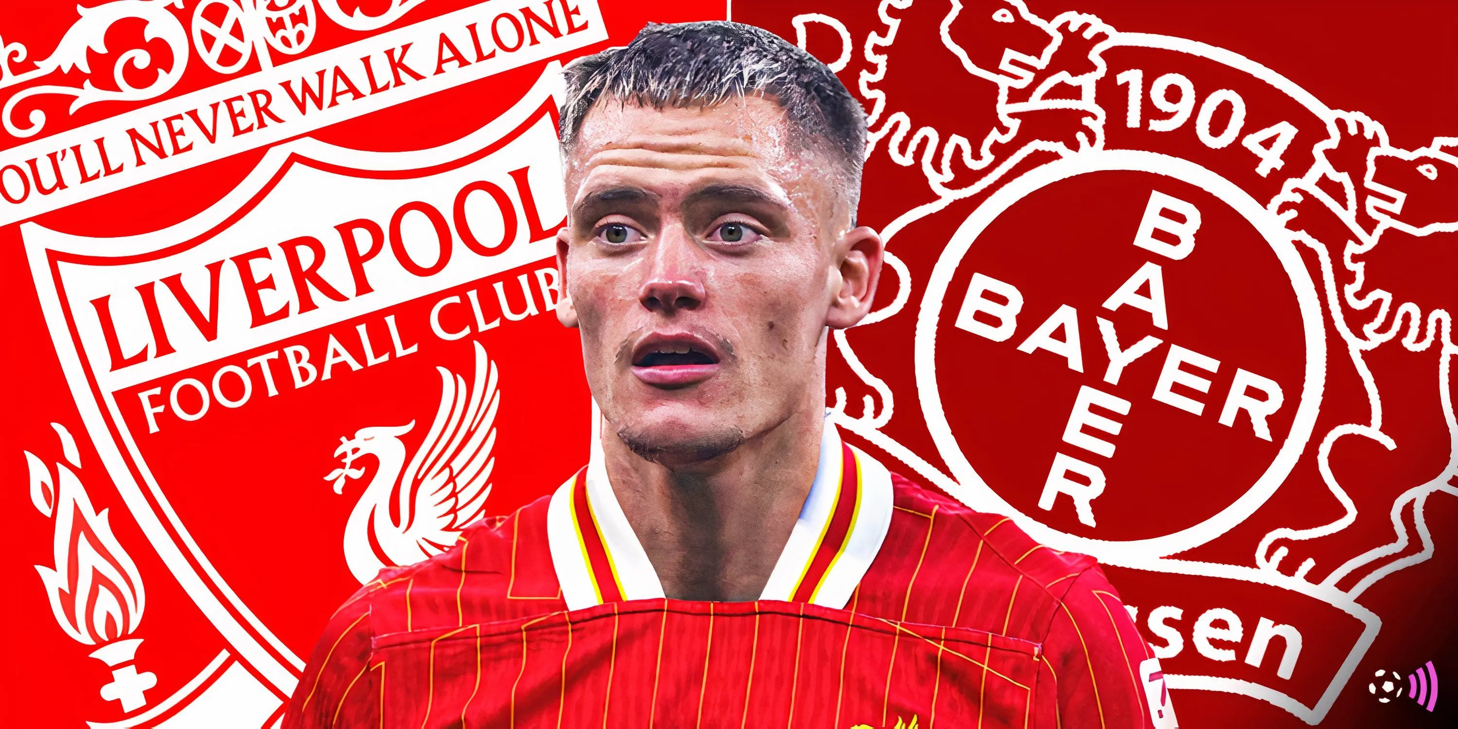 Florian Wirtz trong màu áo Bayer Leverkusen được liên kết với Liverpool