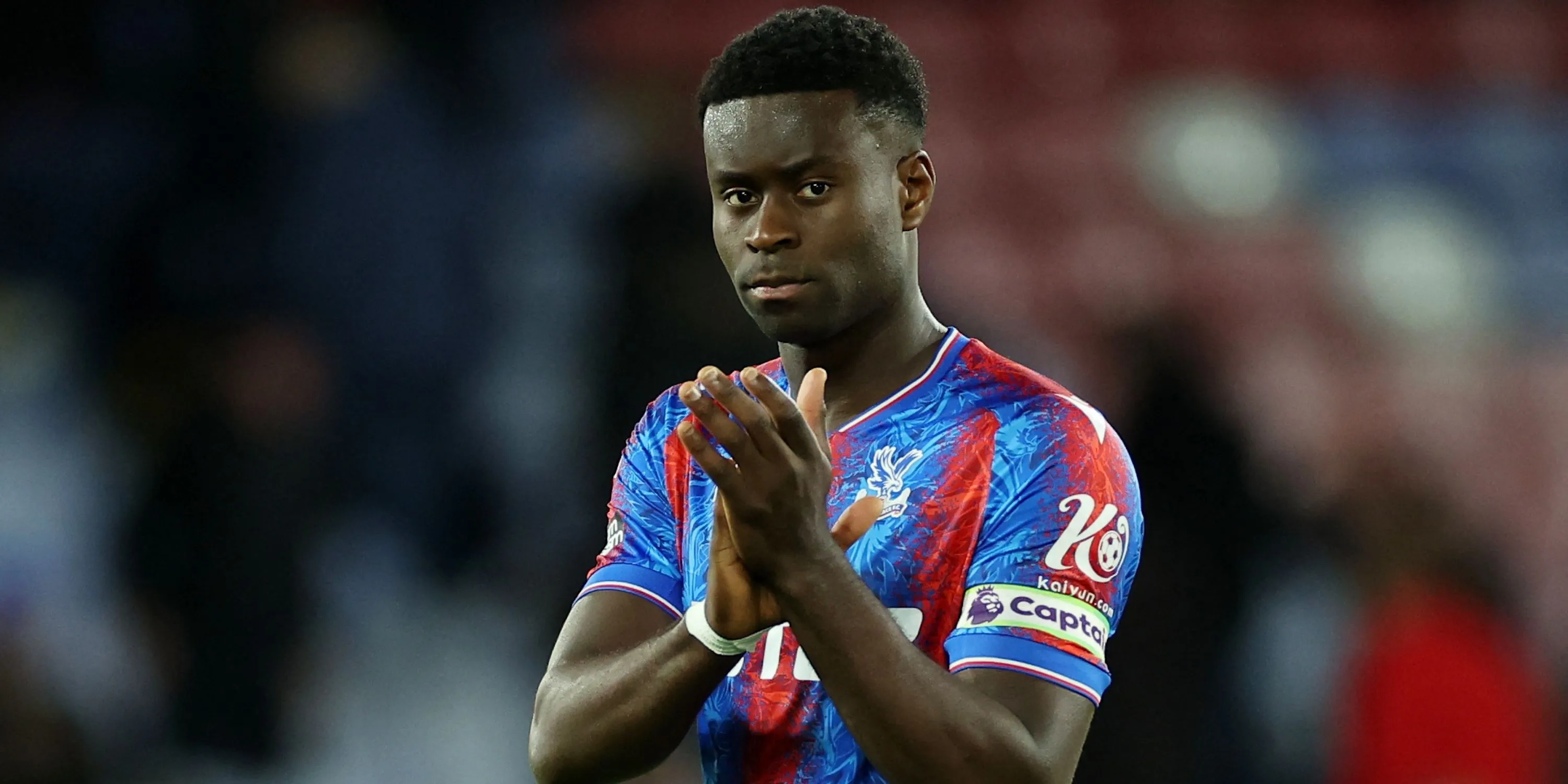 Marc Guehi của Crystal Palace thể hiện sự thất vọng sau một trận đấu