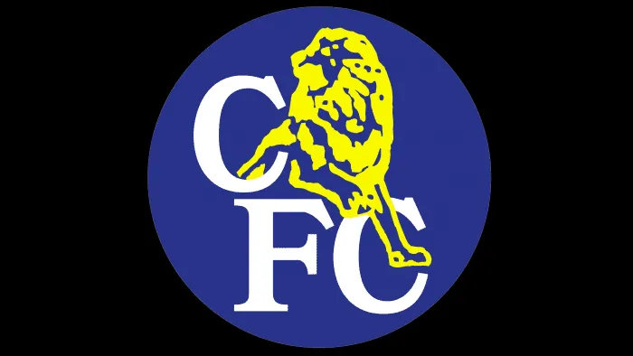 Biểu tượng Chelsea giai đoạn 1997-1999, tái hiện thiết kế sư tử đỏ trong vòng tròn nhưng với viền vàng, thể hiện sự linh hoạt