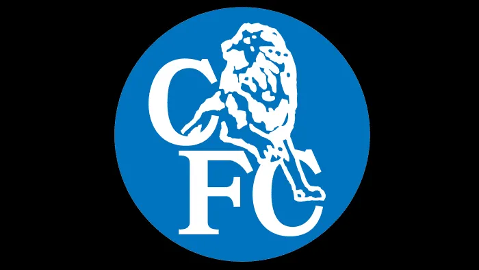 Biểu tượng Chelsea giai đoạn 2003-2005, đánh dấu kỷ nguyên Roman Abramovich, với sư tử trắng và màu xanh đậm, giữ thiết kế của năm 1986
