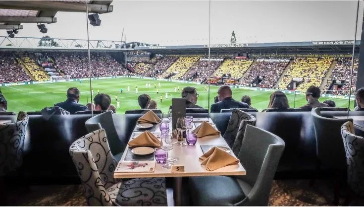 Không gian phòng khách VIP (Hospitality Box) tại sân vận động Vicarage Road