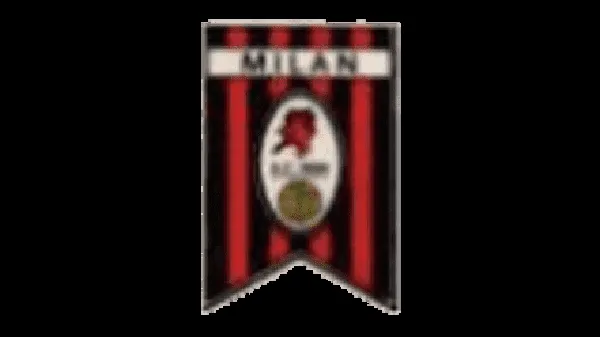 Logo AC Milan năm 1961 với hình ảnh quỷ đỏ trên nền bầu dục và sọc