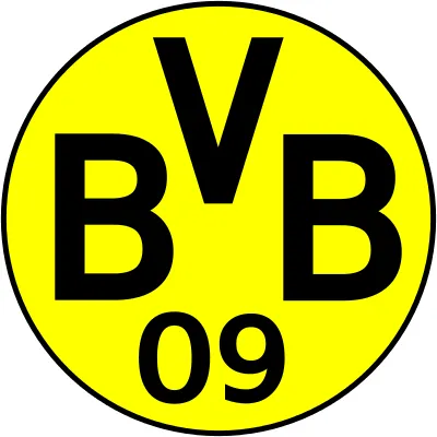 Logo biểu tượng của câu lạc bộ bóng đá Borussia Dortmund với tông màu vàng đen đặc trưng.