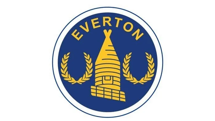 Logo Everton giai đoạn 1982-1983, phiên bản tối giản không khiên và khẩu hiệu