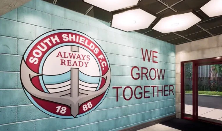 Lối vào sân Mariners Park của CLB South Shields FC, chào đón người hâm mộ