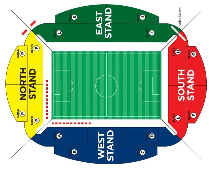 Sơ đồ bố trí chỗ ngồi của sân vận động Toughsheet Community Stadium