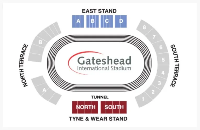 Sơ đồ bố trí chỗ ngồi sân Gateshead International