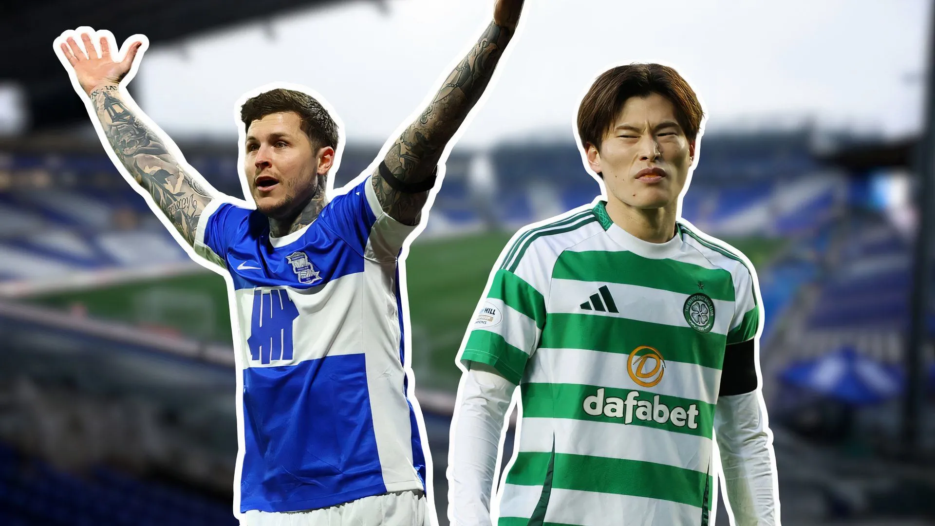 Tiền đạo Kyogo Furuhashi và Lyndon Dykes của Birmingham City