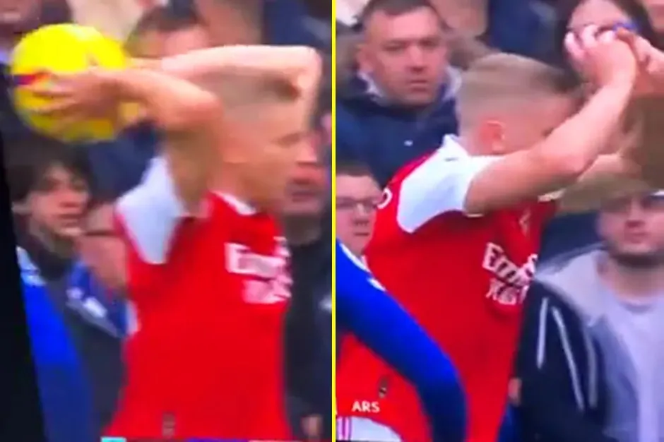 Zinchenko ném biên trượt tay khiến Arsenal bị mất ném biên